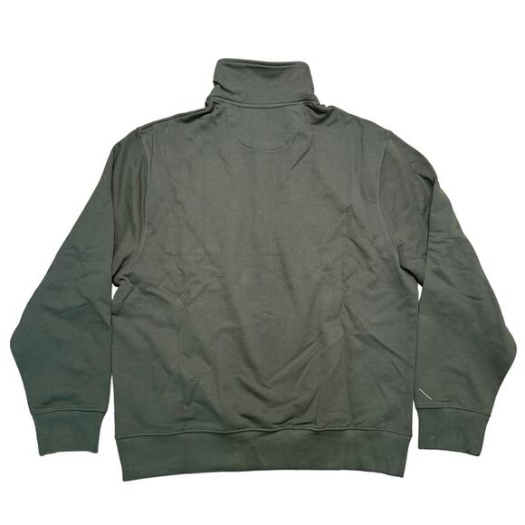 NWT Saturdays New York Men's Fundamental Quarter Zip Sweatshirt Army Green - Picture 8 of 16